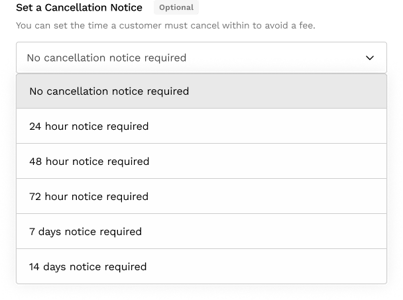 Cancelation notice