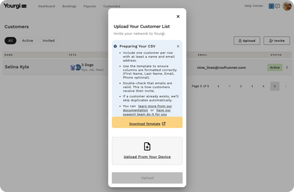 CSV upload